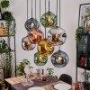 Ripoll Hängeleuchte Glas 25 cm Naturfarben, Schwarz, 8-flammig