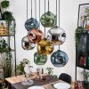 Ripoll Hängeleuchte Glas 25 cm Naturfarben, Schwarz, 8-flammig
