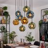 Ripoll Hängeleuchte Glas 20 cm Naturfarben, Schwarz, 8-flammig