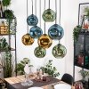 Ripoll Hängeleuchte Glas 20 cm Naturfarben, Schwarz, 8-flammig