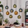 Ripoll Hängeleuchte Glas 20 cm Naturfarben, Schwarz, 8-flammig
