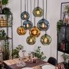 Ripoll Hängeleuchte Glas 20 cm Naturfarben, Schwarz, 8-flammig