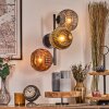 Ripoll Wandleuchte Glas 15 cm Gold, Kupferfarben, Rauchfarben, 3-flammig