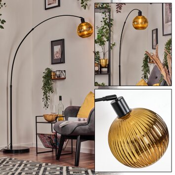 Ripoll Bogenlampe Glas 20 cm Schwarz, 1-flammig