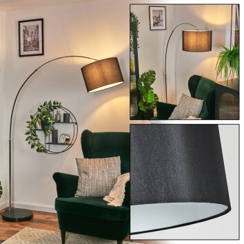 Soungou Stehleuchte 38 cm Chrom, Schwarz, 1-flammig Soungou Stehleuchte 38 cm Chrom, Schwarz, 1-flammig
