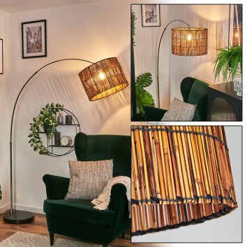 Cando Stehleuchte 40 cm Chrom, Schwarz, 1-flammig