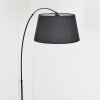 Bassagoda Bogenlampe 45 cm Schwarz, 1-flammig, Stoff-Lampenschirm