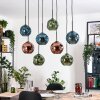 Ripoll Hängeleuchte Glas 20 cm Naturfarben, Schwarz, 8-flammig