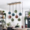 Ripoll Hängeleuchte Glas 20 cm Naturfarben, Schwarz, 8-flammig