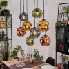 Ripoll Hängeleuchte Glas 20 cm Naturfarben, Schwarz, 8-flammig