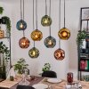 Ripoll Hängeleuchte Glas 20 cm Naturfarben, Schwarz, 8-flammig