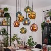 Ripoll Hängeleuchte Glas 20 cm Naturfarben, Schwarz, 8-flammig