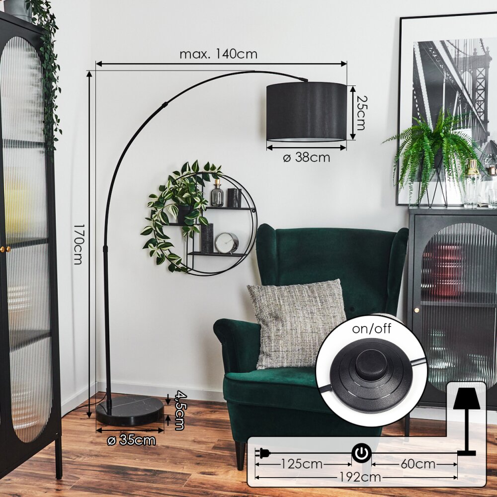 Soungou Stehleuchte 38 cm Schwarz, 1-flammig