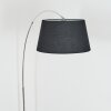 Bassagoda Bogenlampe 45 cm Chrom, Schwarz, 1-flammig, Stoff-Lampenschirm