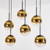 Gastor Hängeleuchte Glas 20 cm Gold, Klar, 6-flammig