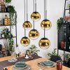 Gastor Hängeleuchte Glas 20 cm Gold, Klar, 6-flammig