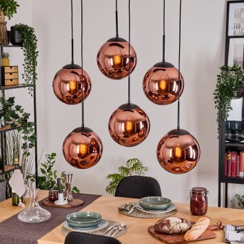 Gastor Hängeleuchte Glas 25 cm Kupferfarben, 6-flammig Gastor Hängeleuchte Glas 25 cm Kupferfarben, 6-flammig