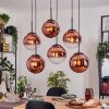 Gastor Hängeleuchte Glas 25 cm Klar, Kupferfarben, 6-flammig