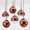 Gastor Hängeleuchte Glas 25 cm Klar, Kupferfarben, 6-flammig