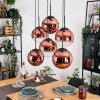Gastor Hängeleuchte Glas 25 cm Klar, Kupferfarben, 6-flammig