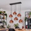 Gastor Hängeleuchte Glas 25 cm Klar, Kupferfarben, 6-flammig
