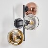 Koyoto Wandleuchte Glas 15 cm Gold, Klar, Kupferfarben, Rauchfarben, 3-flammig