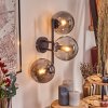 Gastor Wandleuchte Glas 15 cm Rauchfarben, 3-flammig