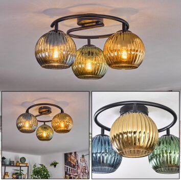 Koyoto Deckenleuchte Glas 15 cm Blau, Gold, Grün, 3-flammig