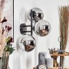 Gastor Wandleuchte Glas 15 cm Chrom, Rauchfarben, 3-flammig