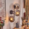 Gastor Wandleuchte Glas 15 cm Chrom, Klar, Rauchfarben, 3-flammig