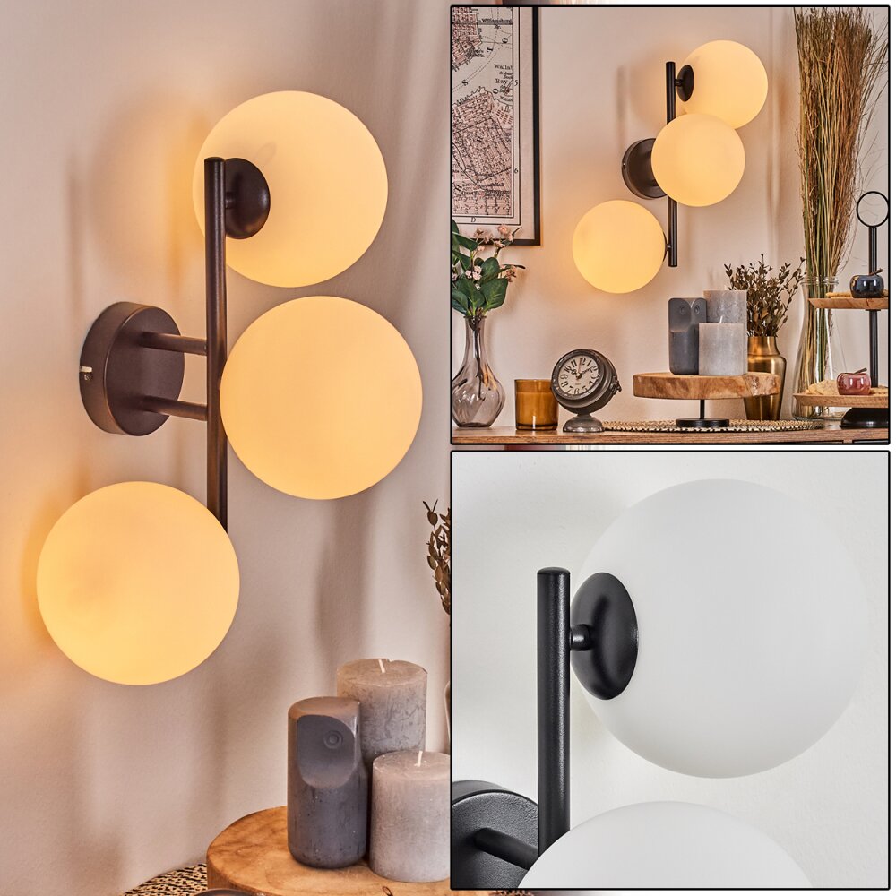 Gastor Wandleuchte Glas 15 cm Weiß, 3-flammig main product photo