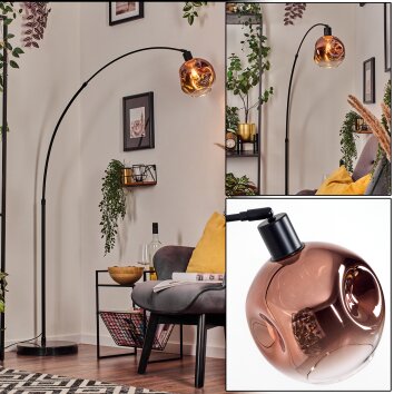 Ripoll Bogenlampe Glas 20 cm Schwarz, 1-flammig