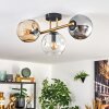 Ripoll Deckenleuchte Glas 15 cm Gold, Schwarz, 3-flammig