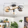 Ripoll Deckenleuchte Glas 15 cm Gold, Schwarz, 3-flammig