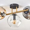 Ripoll Deckenleuchte Glas 15 cm Gold, Schwarz, 3-flammig