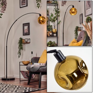 Ripoll Bogenlampe Glas 20 cm Schwarz, 1-flammig