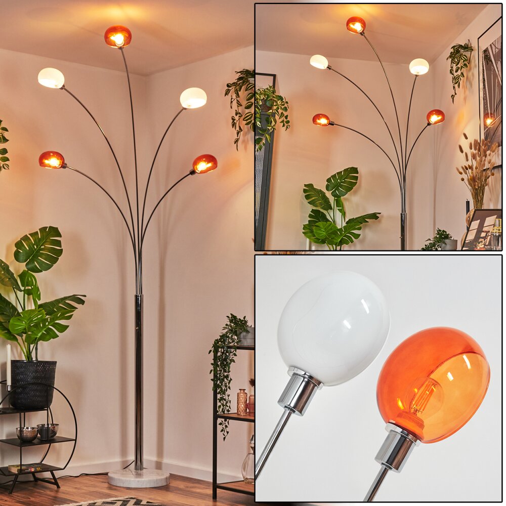 Nikkala Stehleuchte Chrom, Weiß, 5-flammig main product photo
