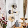 Koyoto Wandleuchte Glas 15 cm Gold, Schwarz, 3-flammig