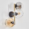 Koyoto Wandleuchte Glas 15 cm Gold, Schwarz, 3-flammig