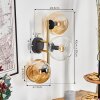 Koyoto Wandleuchte Glas 15 cm Gold, Schwarz, 3-flammig