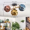 Ripoll Deckenleuchte Glas 15 cm Gold, Schwarz, 3-flammig