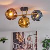 Ripoll Deckenleuchte Glas 15 cm Gold, Schwarz, 3-flammig