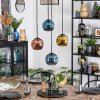 Ripoll Hängeleuchte Glas 15 cm Blau, Gold, Kupferfarben, 4-flammig