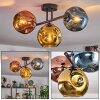 Ripoll Deckenleuchte Glas 15 cm Blau, Gold, Kupferfarben, 3-flammig