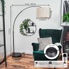 Bassagoda Bogenlampe 40 cm Schwarz, 1-flammig, Stoffschirm