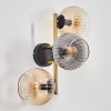 Koyoto Wandleuchte Glas 15 cm Gold, Schwarz, 3-flammig