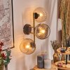 Koyoto Wandleuchte Glas 15 cm Gold, Schwarz, 3-flammig