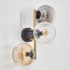 Koyoto Wandleuchte Glas 15 cm Gold, Schwarz, 3-flammig