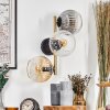 Koyoto Wandleuchte Glas 15 cm Gold, Schwarz, 3-flammig