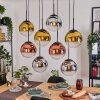 Gastor Hängeleuchte Glas 25 cm Chrom, Gold, Klar, Kupferfarben, Rauchfarben, 8-flammig